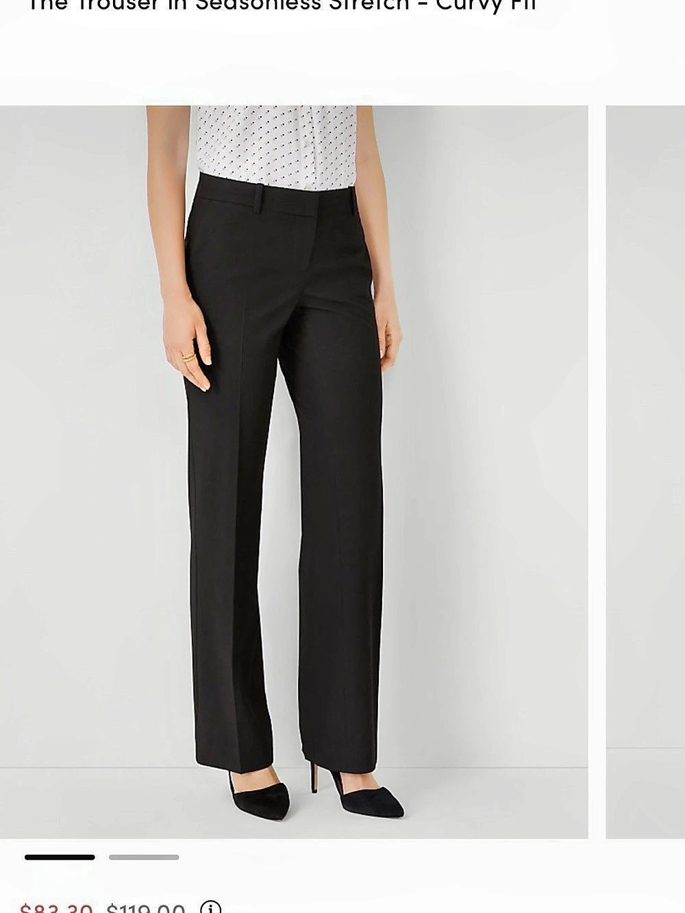 Ann Taylor Curvy Trouser Black Size 6P NWT